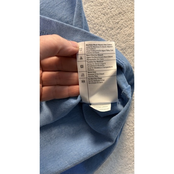 Carhartt Shirt Mens Large Blue Henley Cotton Pocket Logo Workwear Casual - Picture 10 of 15